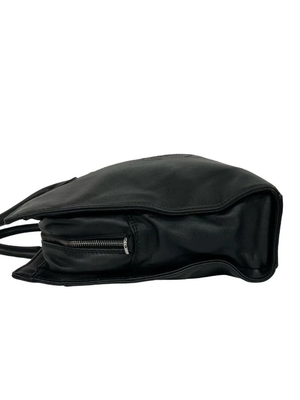 Chanel CC Logo Leather Handbag Business Tote Black